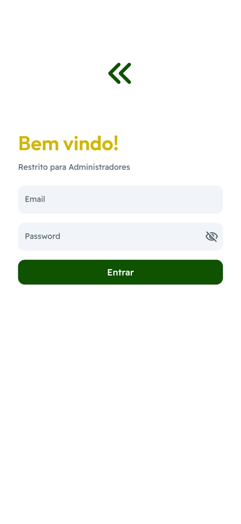 TV Judaica - Administrator login screen for the TV Judaica app featuring email and password input fields