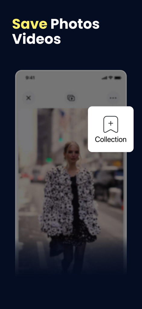 InMarker - Save Reel & Video - InMarker app interface for saving photos and videos to collections