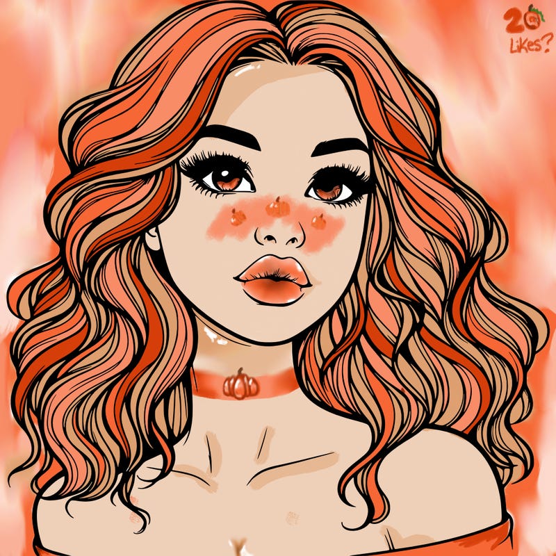 realistic girl with wavy hair and lips
