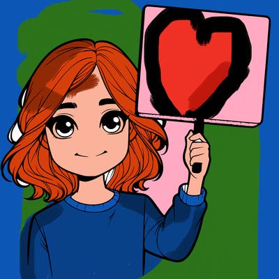 realistic girl holding up a sign