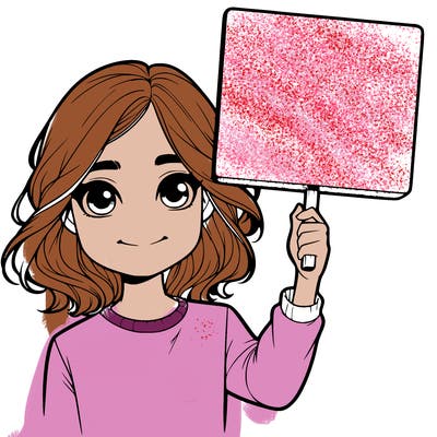 realistic girl holding up a sign