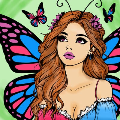 butterfly fairy realistic girl