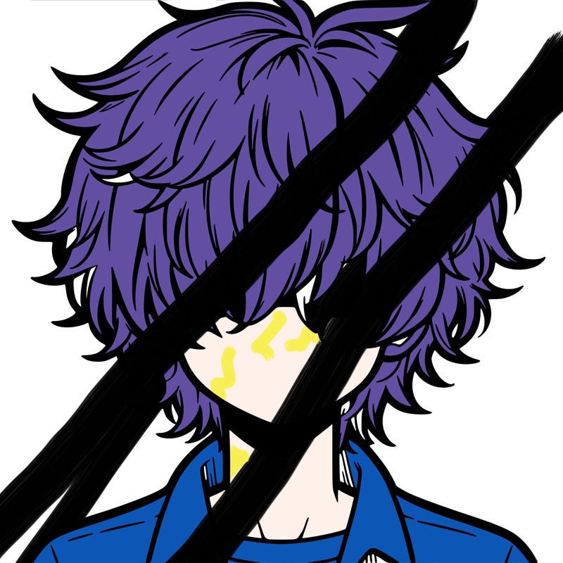 manga boy fluffy hair covering his eyes