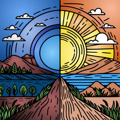 sunset split into 2