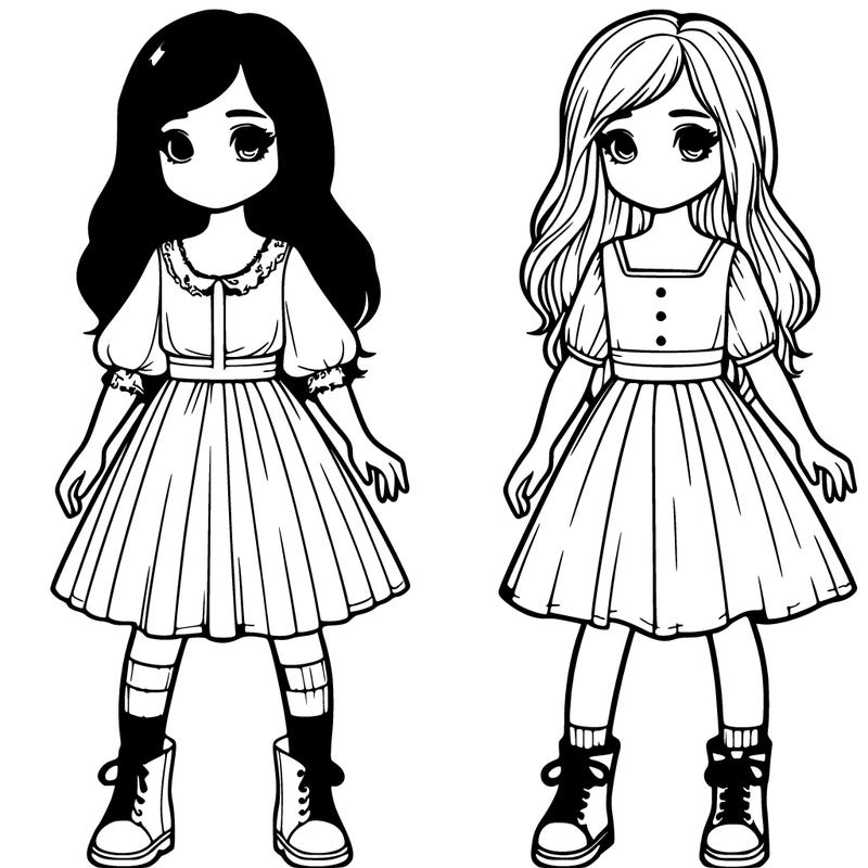 2 realistic girls next to each other