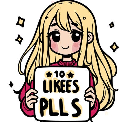 girl holding a sign that says 10 likes pls