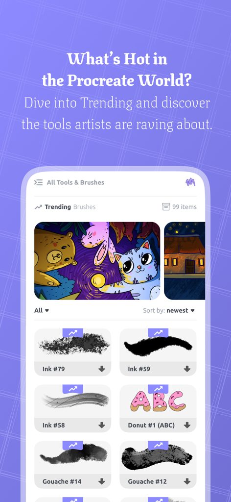 Tools & Brushes for Procreate - Pinceles de moda y herramientas de arte digital en la aplicación Rococo para Procreate