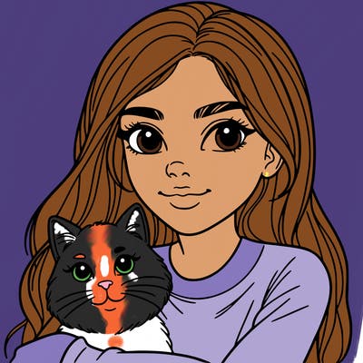 young woman with cat