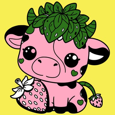 cute strawberry cow