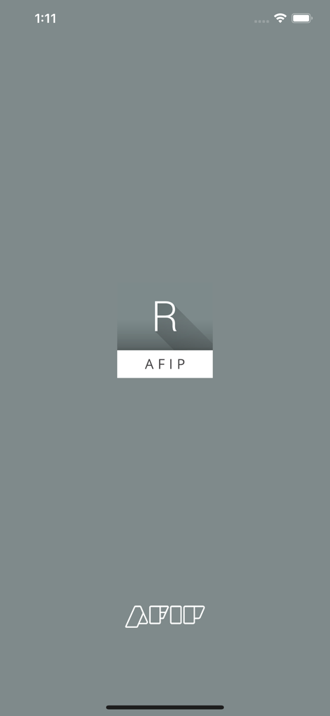 Pantalla de inicio de la app Remitos mostrando el logo de AFIP