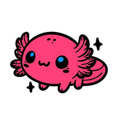 cute easy baby axolotl