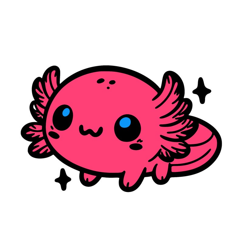 cute easy baby axolotl