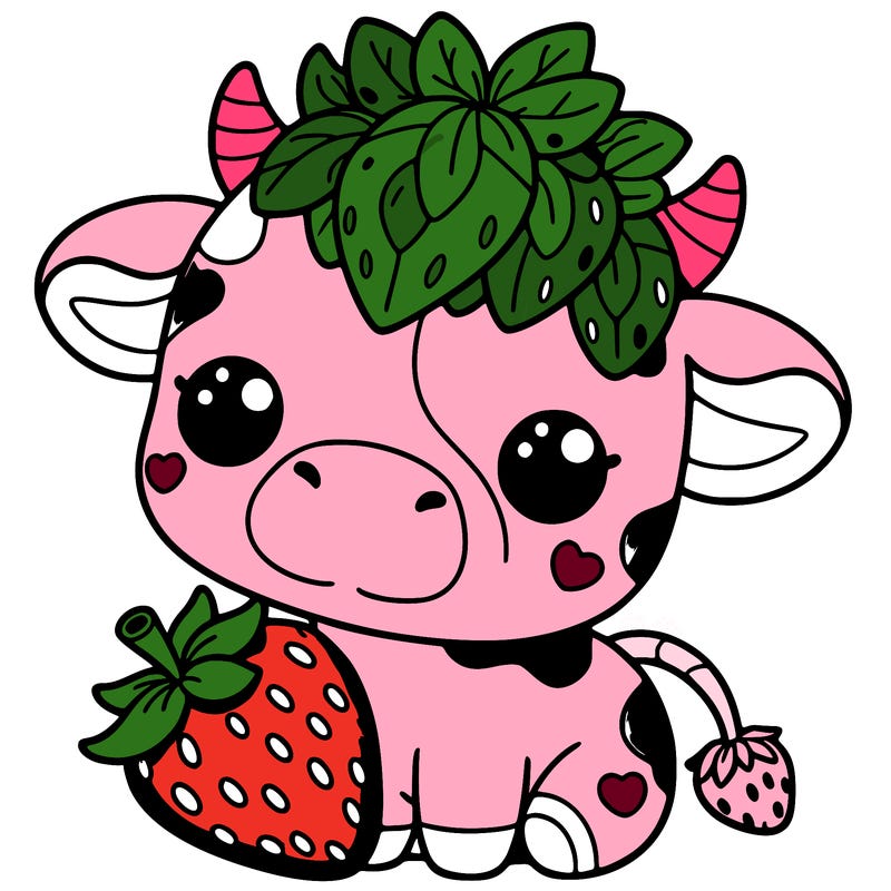 cute strawberry cow