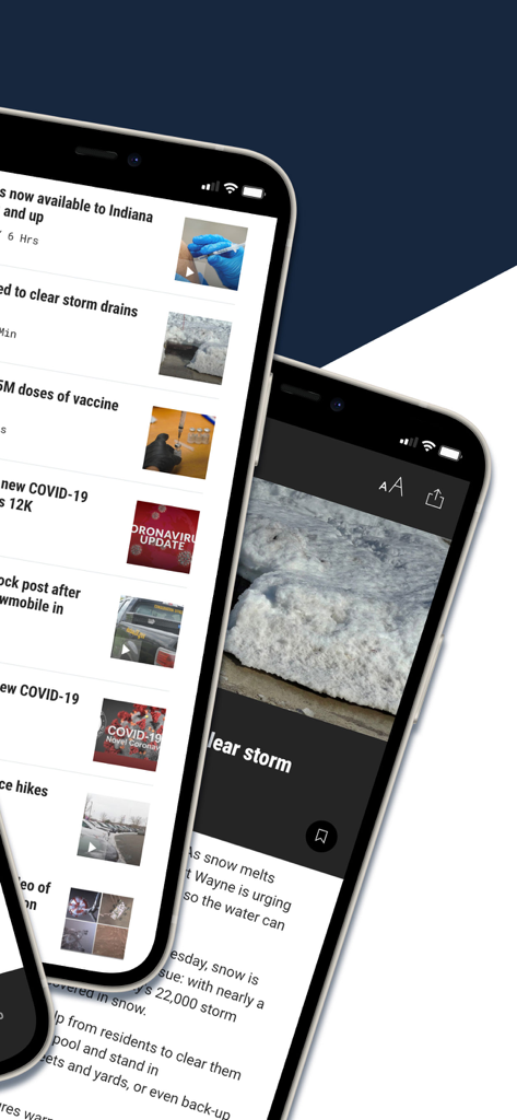 WANE 15 news app showing local Indiana news articles and stories