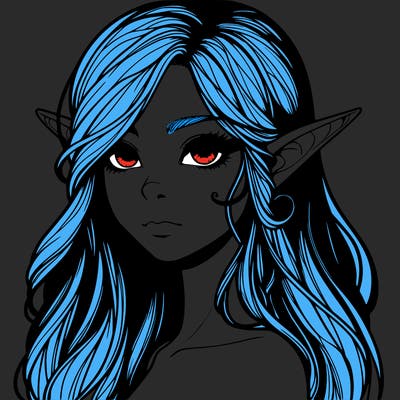 elf girl realistic dark fantasy