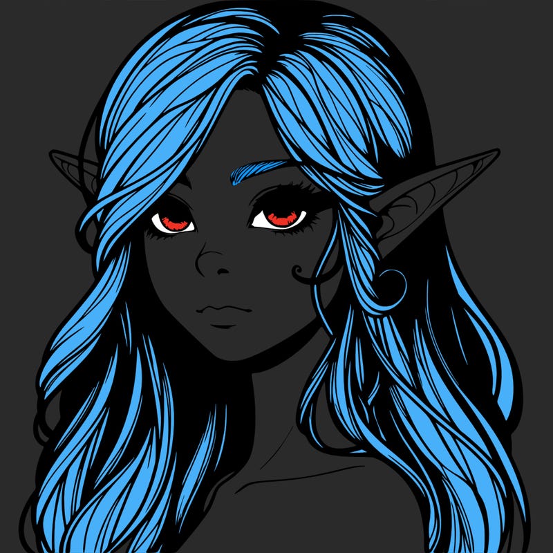 elf girl realistic dark fantasy