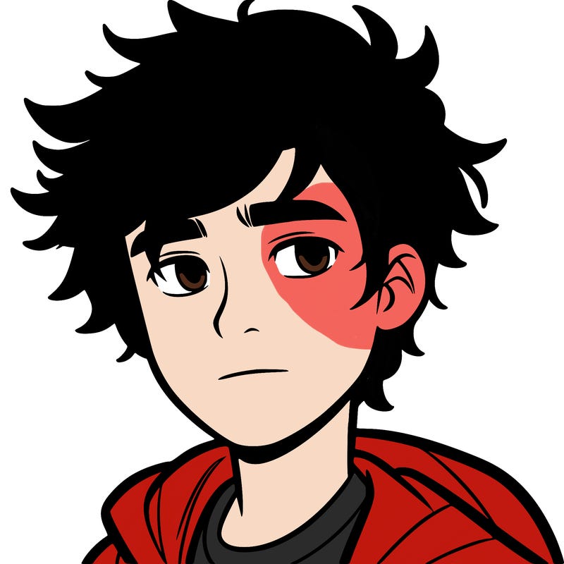teen boy with messy hair
