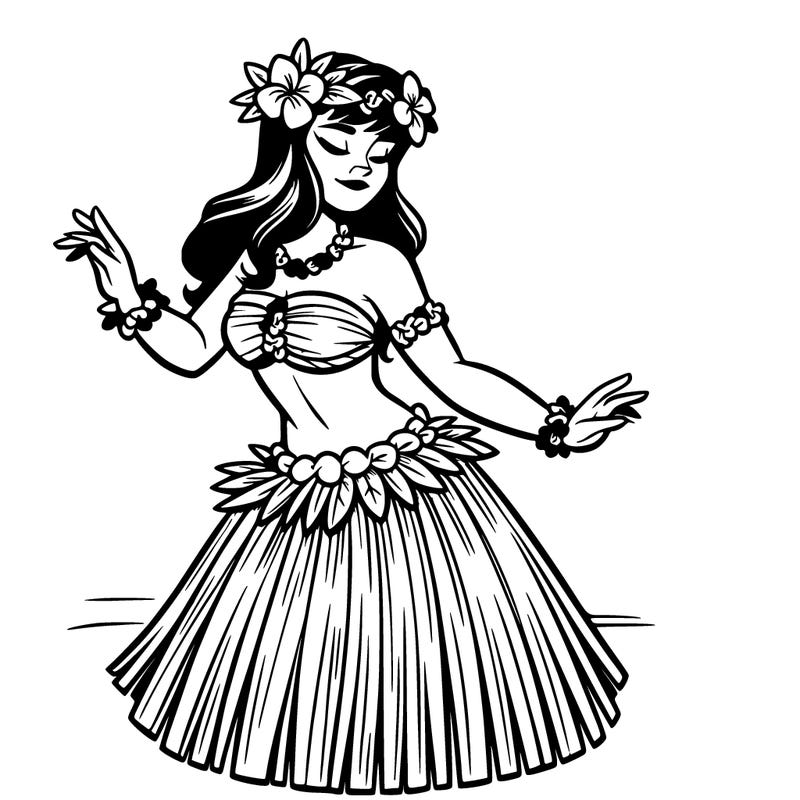 hawaiian hula woman realistic