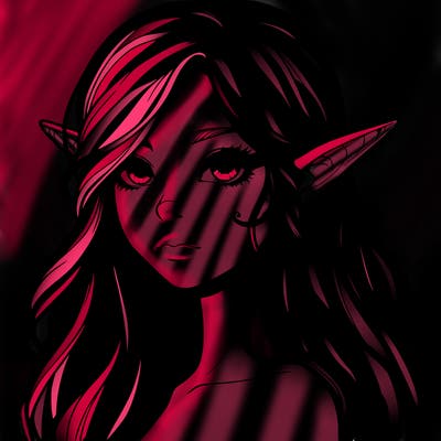 elf girl realistic dark fantasy