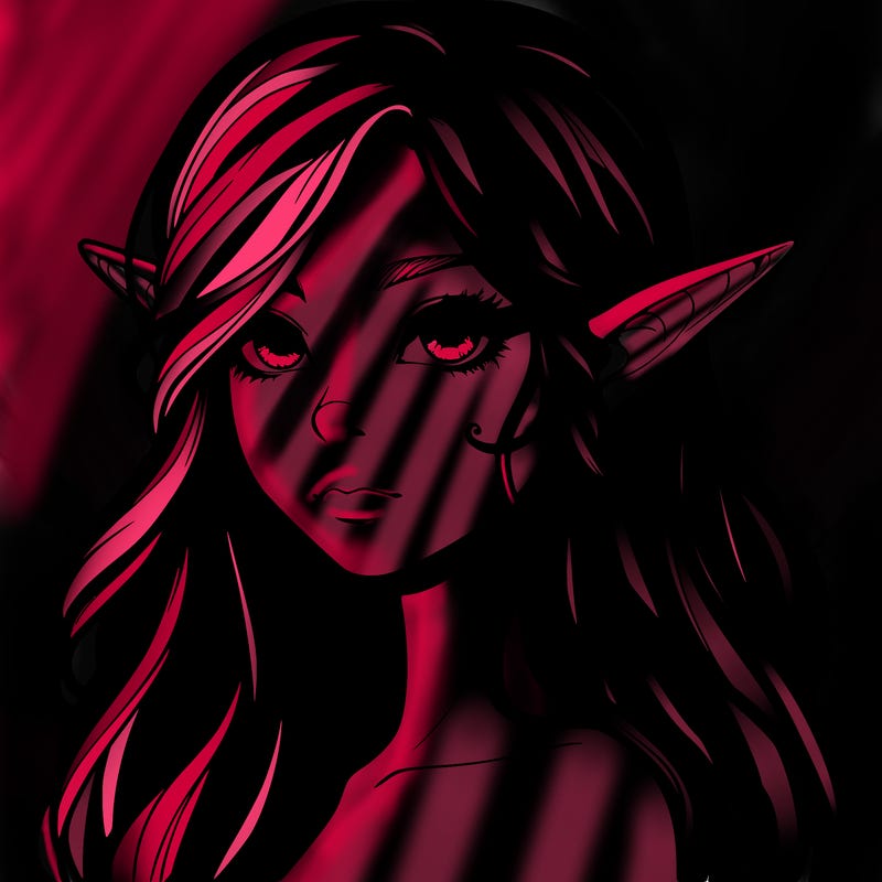 elf girl realistic dark fantasy
