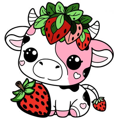 cute strawberry cow