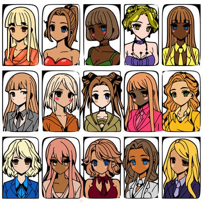 girls that look diffrent anime