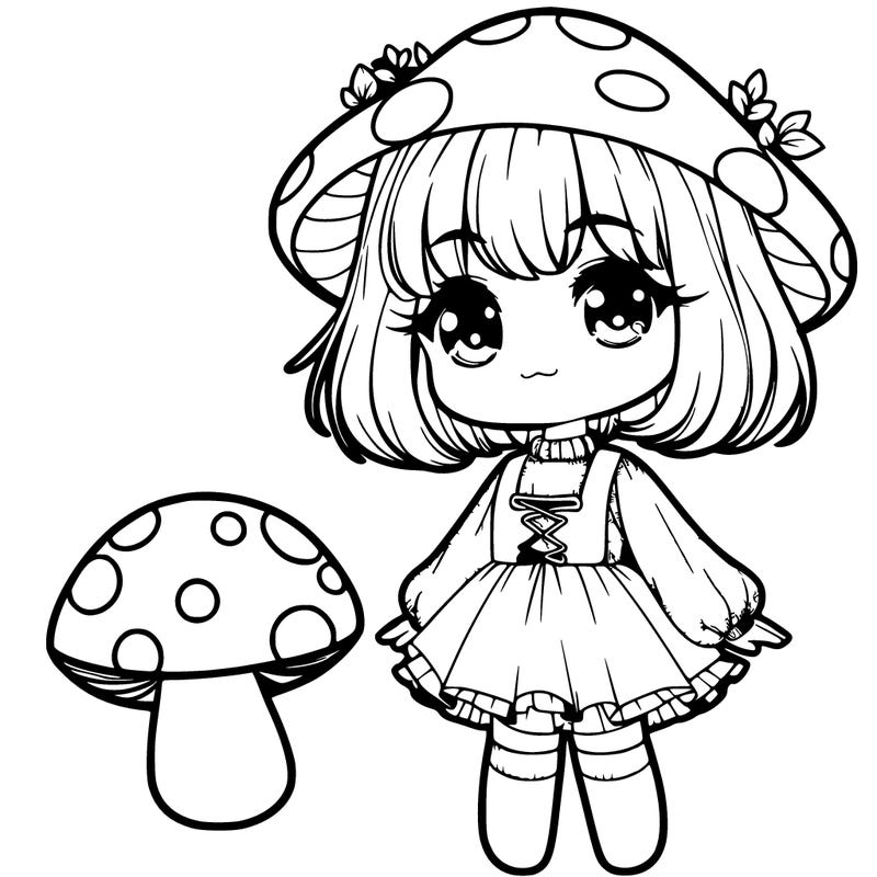 realistic girl wearing cute mushroom outfit