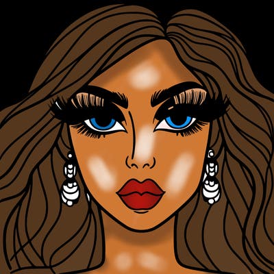 woman with extravagant makeup