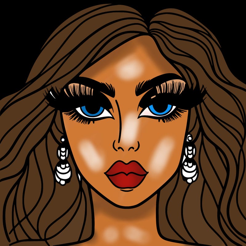 woman with extravagant makeup