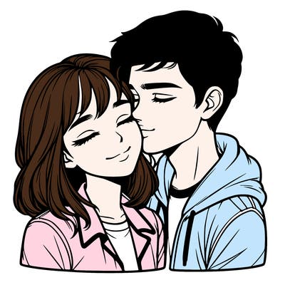 realistic girl and boy  love