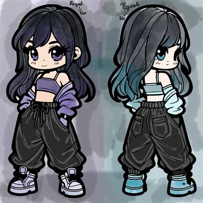 girl in crop top and baggy pants