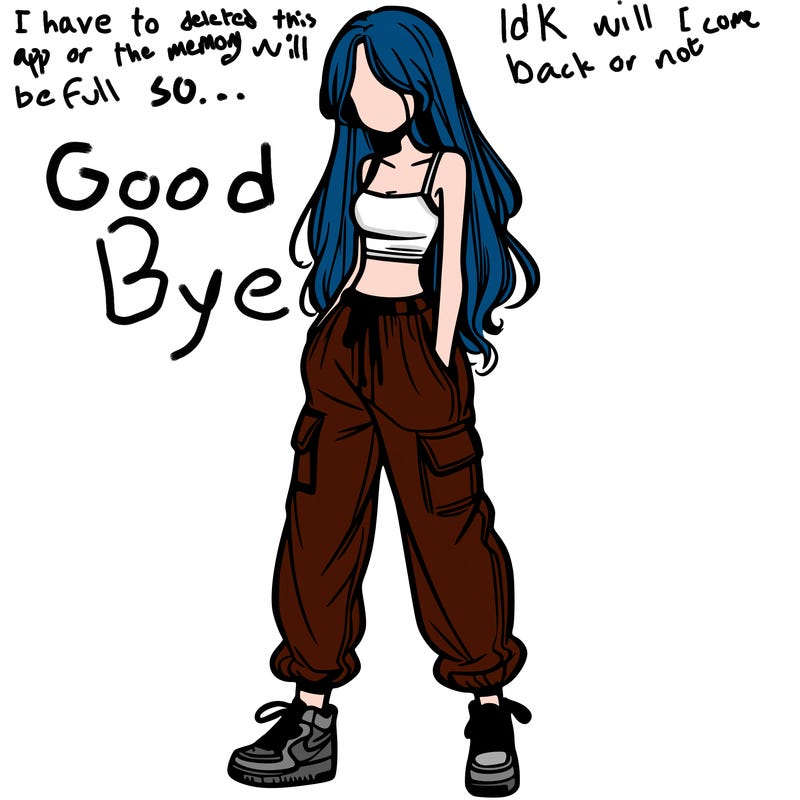 girl in baggy pants crop top and long hair