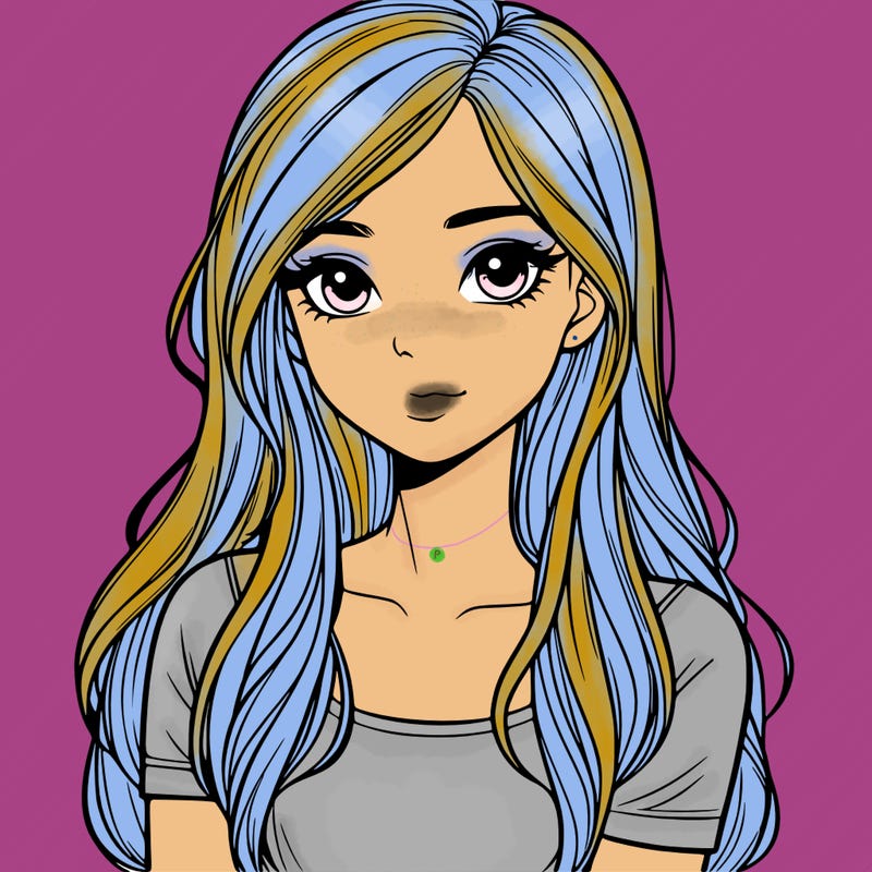 realistic girl with long hair