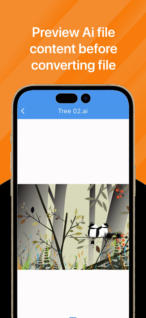 Ai File Converter - Preview of an Adobe Illustrator file content on a smartphone before conversion