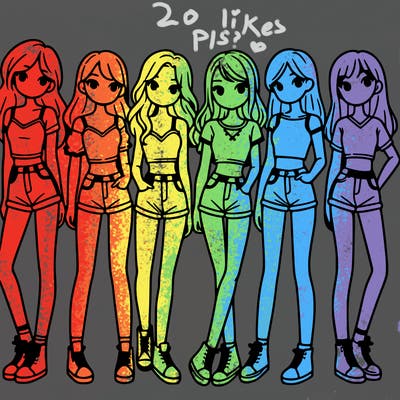 a group of girls wearing crop tops and shorts