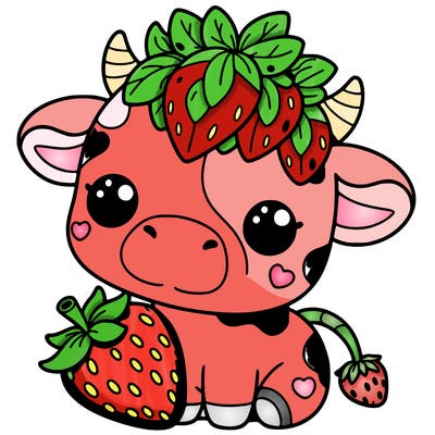 cute strawberry cow