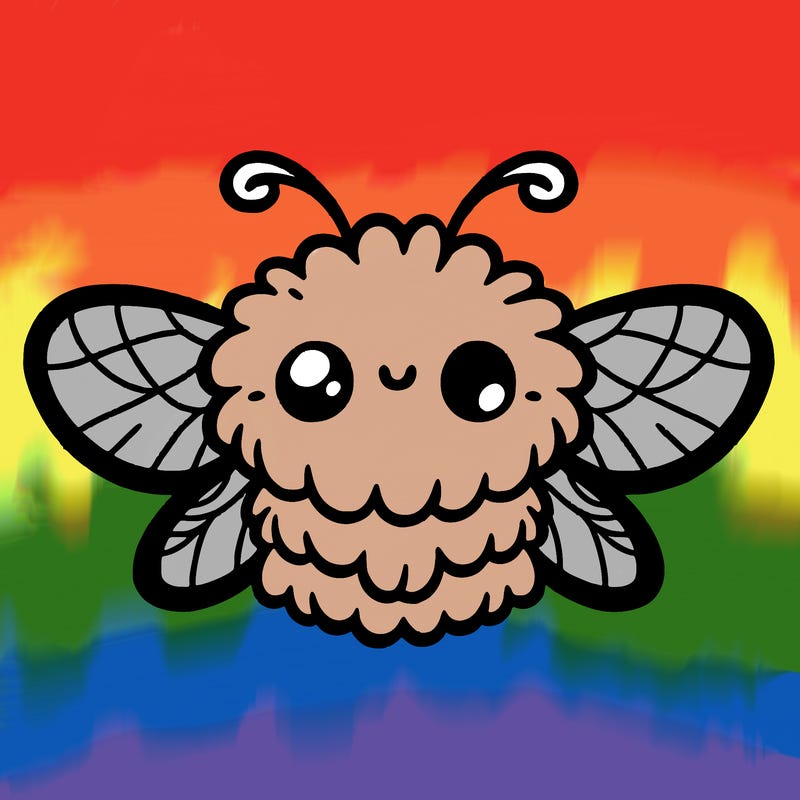 cute fluffy simple moth