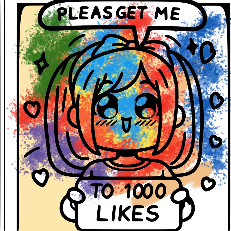 a girl saying please get me to 100 likes