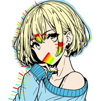 cool anime girl with short hair