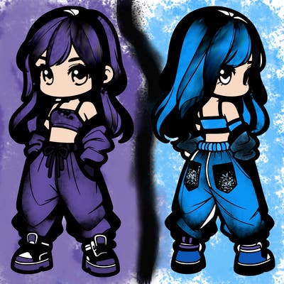 girl in crop top and baggy pants