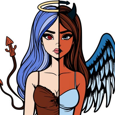 devil vs angel realistic girl