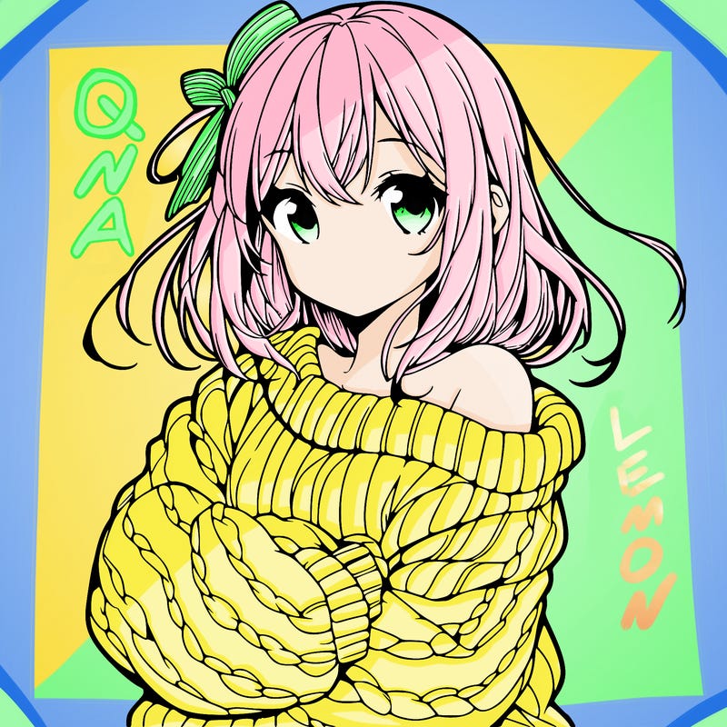 beautiful anime girl wearing a sweater