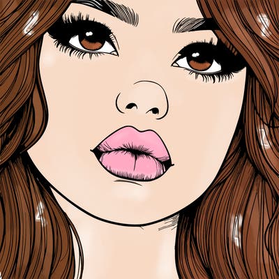 really realistic girl with lips