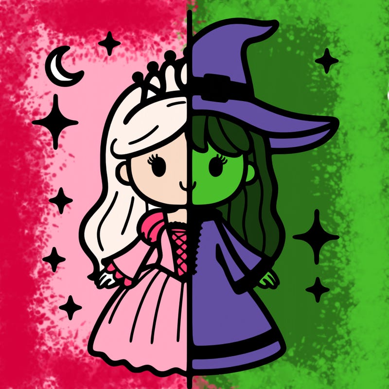 split princess and witch