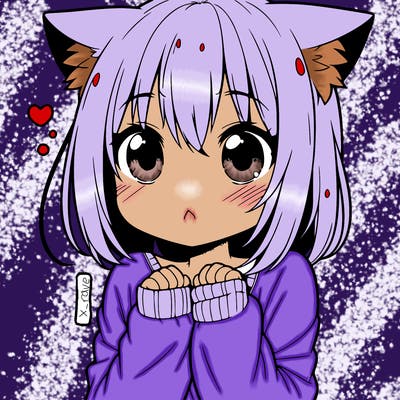 shy anime catgirl