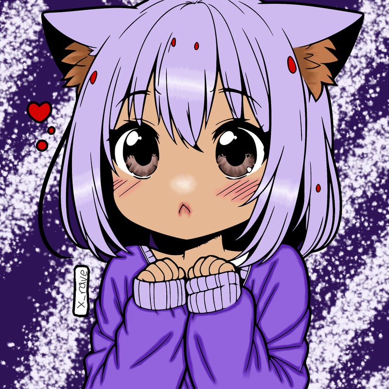 shy anime catgirl