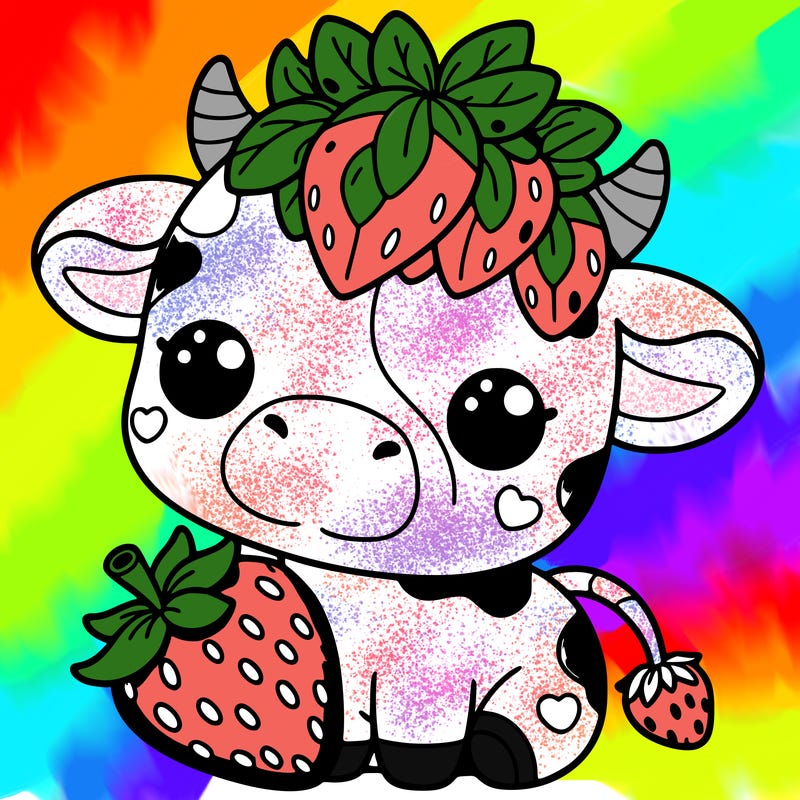 cute strawberry cow