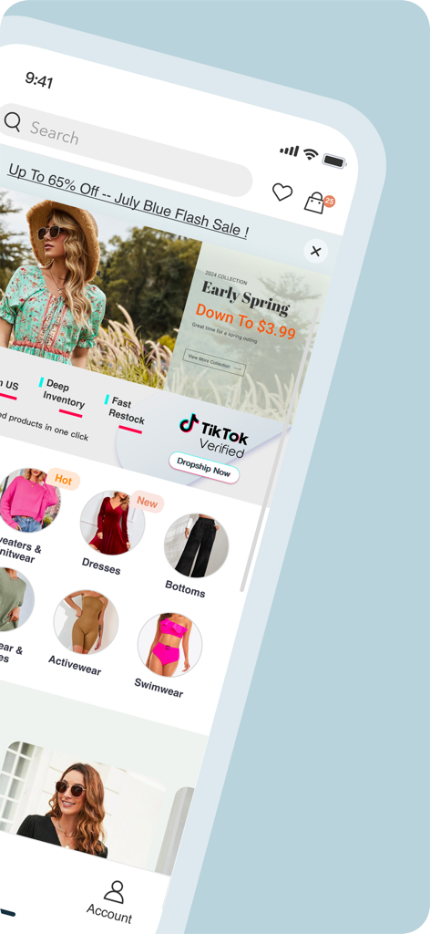 Trendsi - Fashion Dropshipping - Trendsi app home screen displaying fashion product categories and dropshipping features