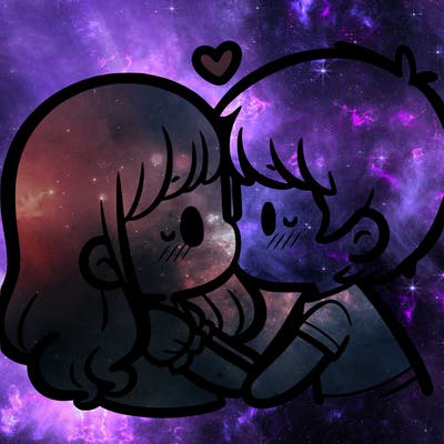 a girl and a boy kissing