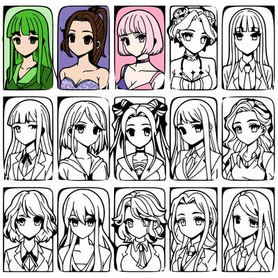 girls that look diffrent anime